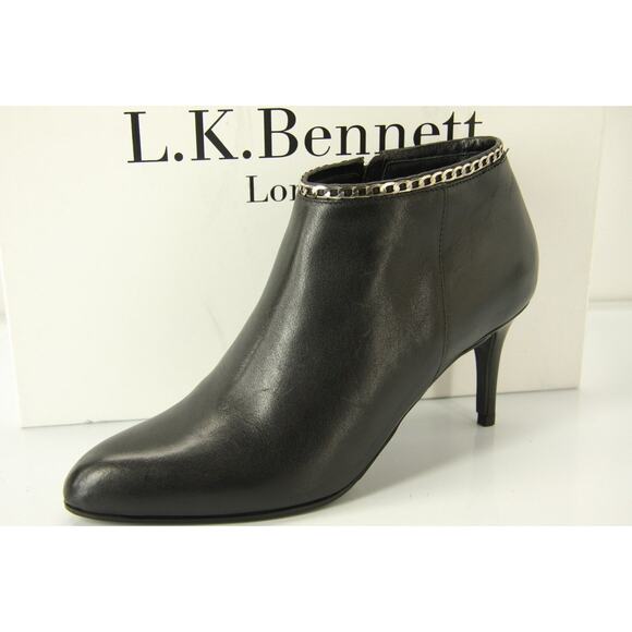 LK Bennett 'Dusty ' Black High Heel Ankle Boot SZ 37 NIB Kate Middleton Fav $498